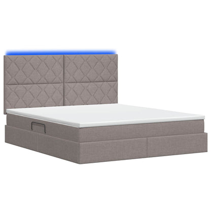 Letto con contenitore LED e materasso Tortora 140 x 200 cm | homemem39