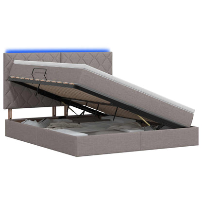 Letto con contenitore LED e materasso Tortora 160 x 200 cm | homemem39
