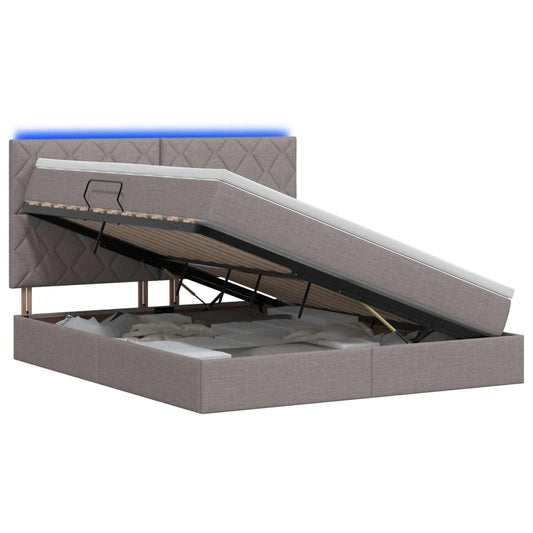 Letto con contenitore LED e materasso Tortora 160 x 200 cm | homemem39