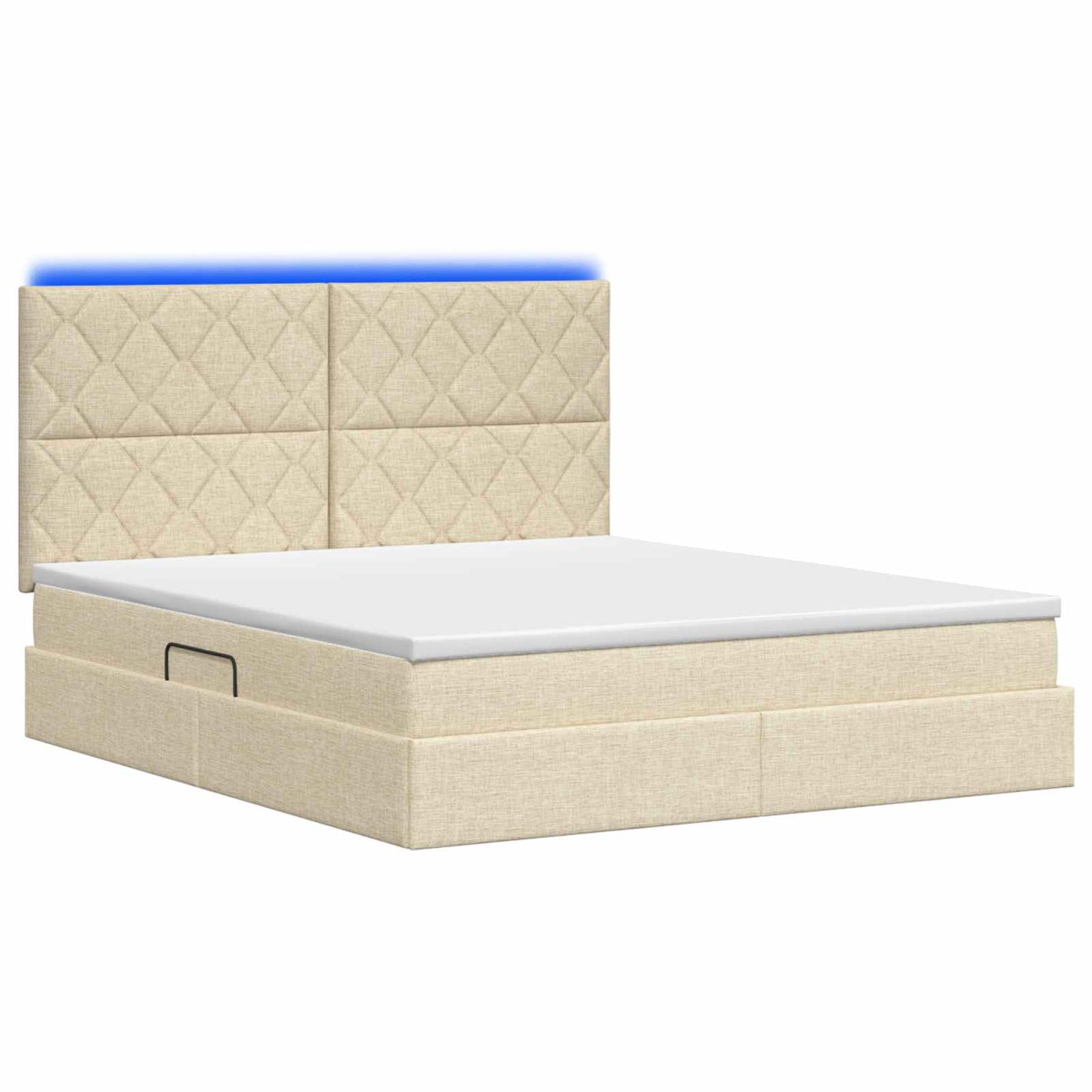 Letto con contenitore LED e materasso Crema 160 x 200 cm | homemem39