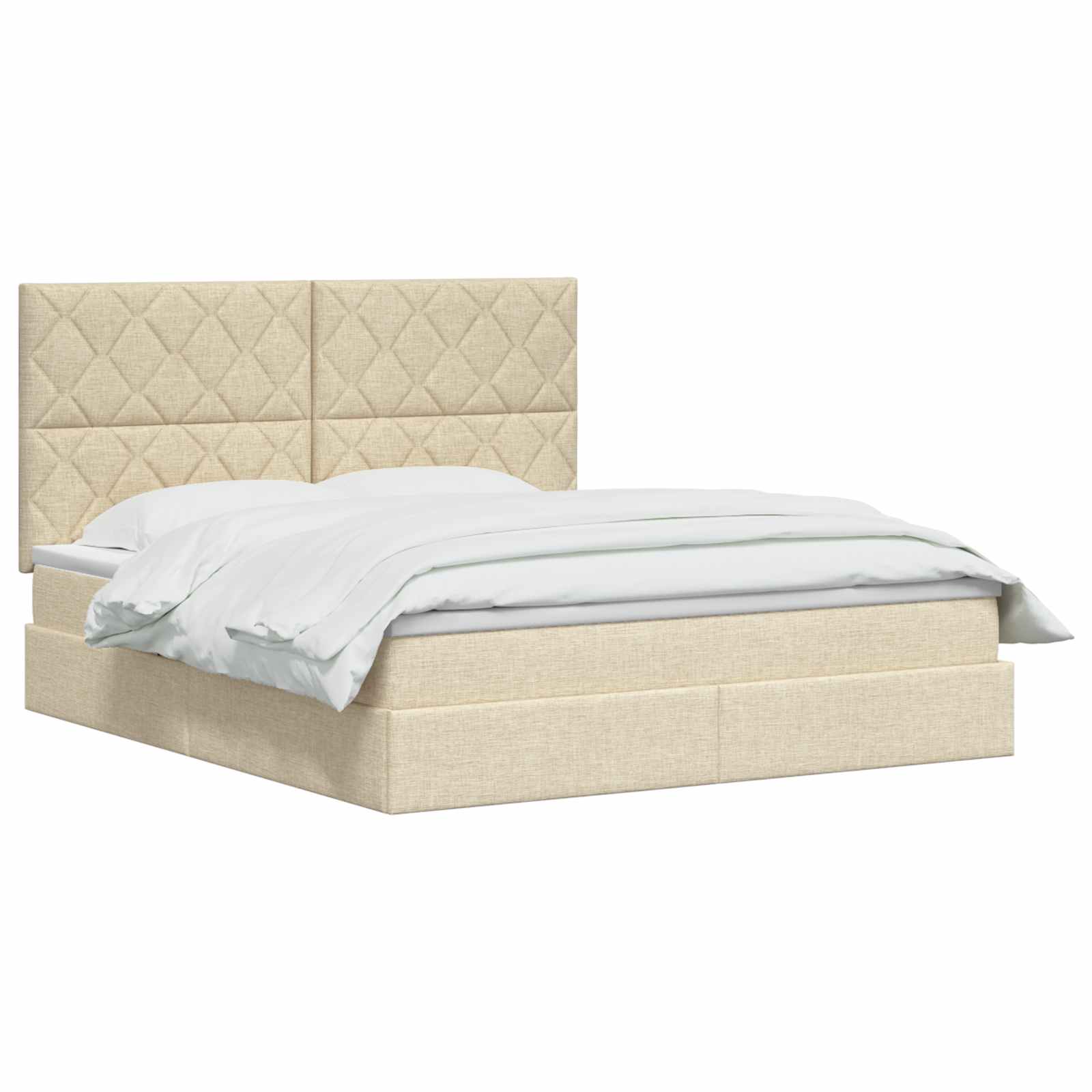 Letto con contenitore LED e materasso Crema 160 x 200 cm | homemem39