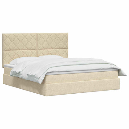 Letto con contenitore LED e materasso Crema 160 x 200 cm | homemem39