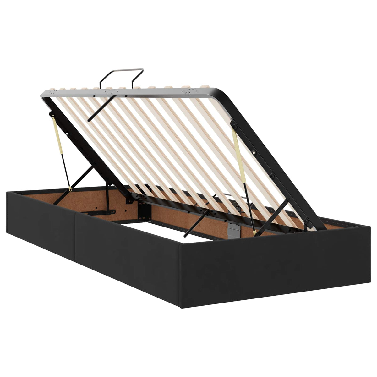 Letto con contenitore LED e materasso Nero 90 x 200 cm Velluto | homemem39