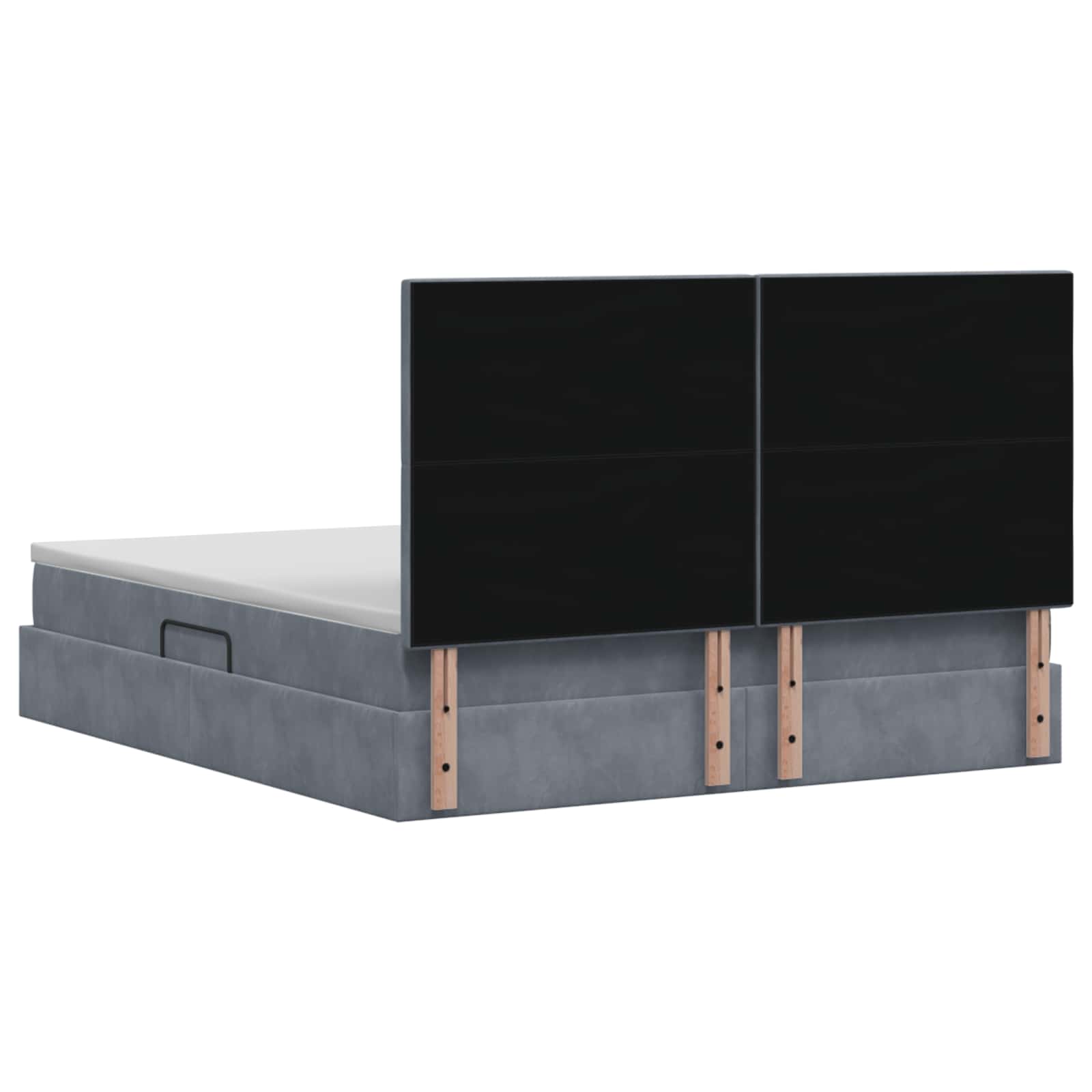 Letto con contenitore LED e materasso Grigio Scuro 140 x 190 cm | homemem39
