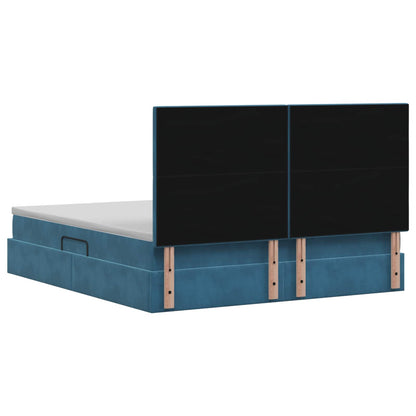 Letto con contenitore LED e materasso Blu Scuro 140 x 200 cm | homemem39