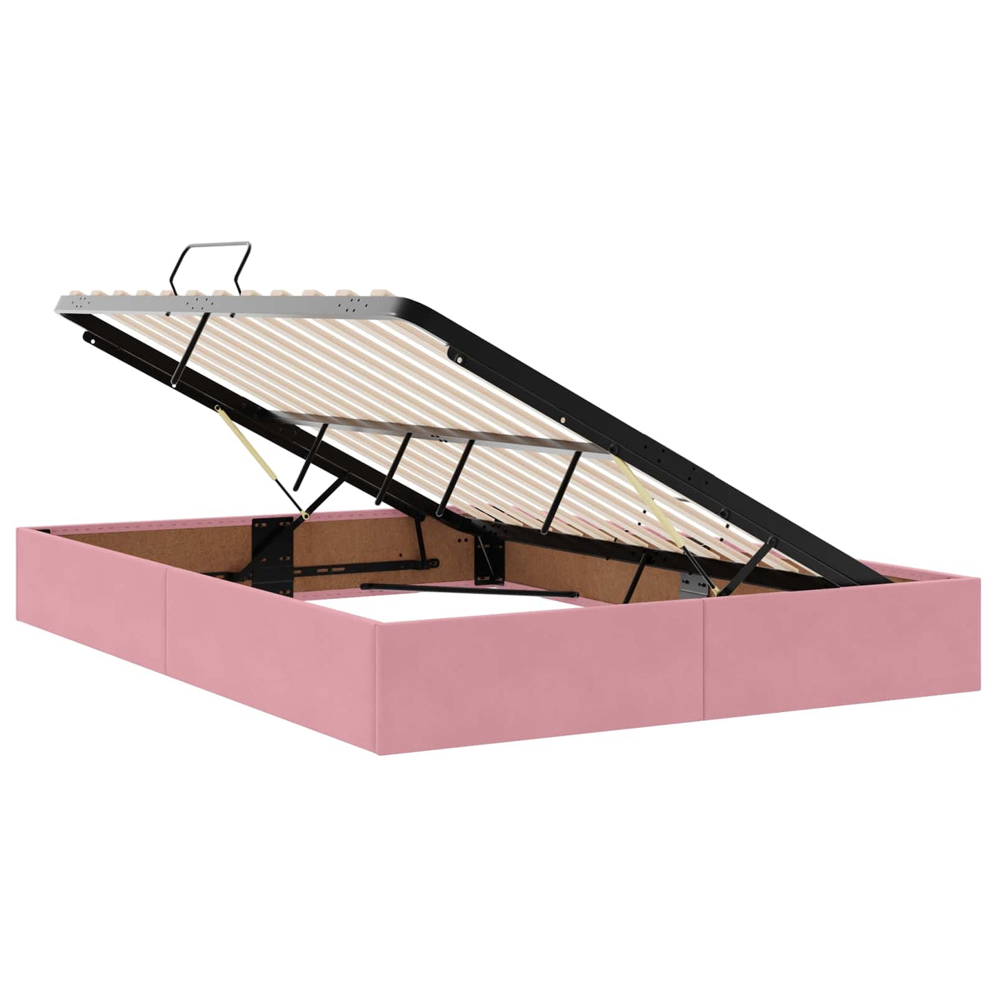 Letto con contenitore LED e materasso Rosa 140 x 200 cm Velluto | homemem39