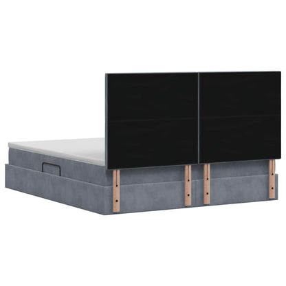 Letto con contenitore LED e materasso Grigio Scuro 160 x 200 cm | homemem39