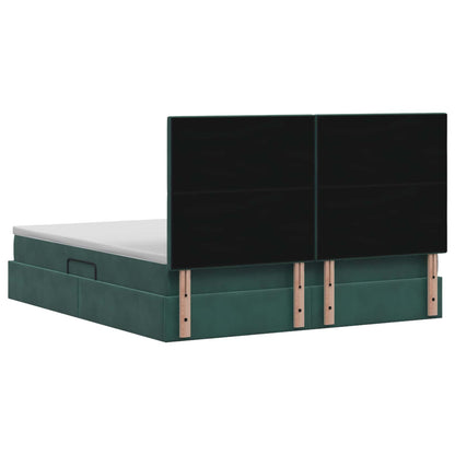 Letto con contenitore LED e materasso Verde Scuro 160 x 200 cm | homemem39