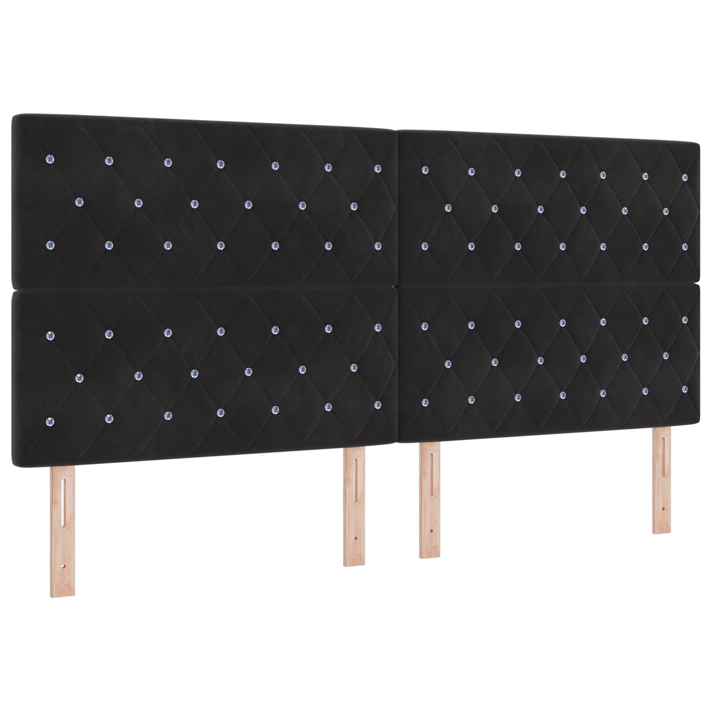 Letto con contenitore LED e materasso Nero 200 x 200 cm Velluto