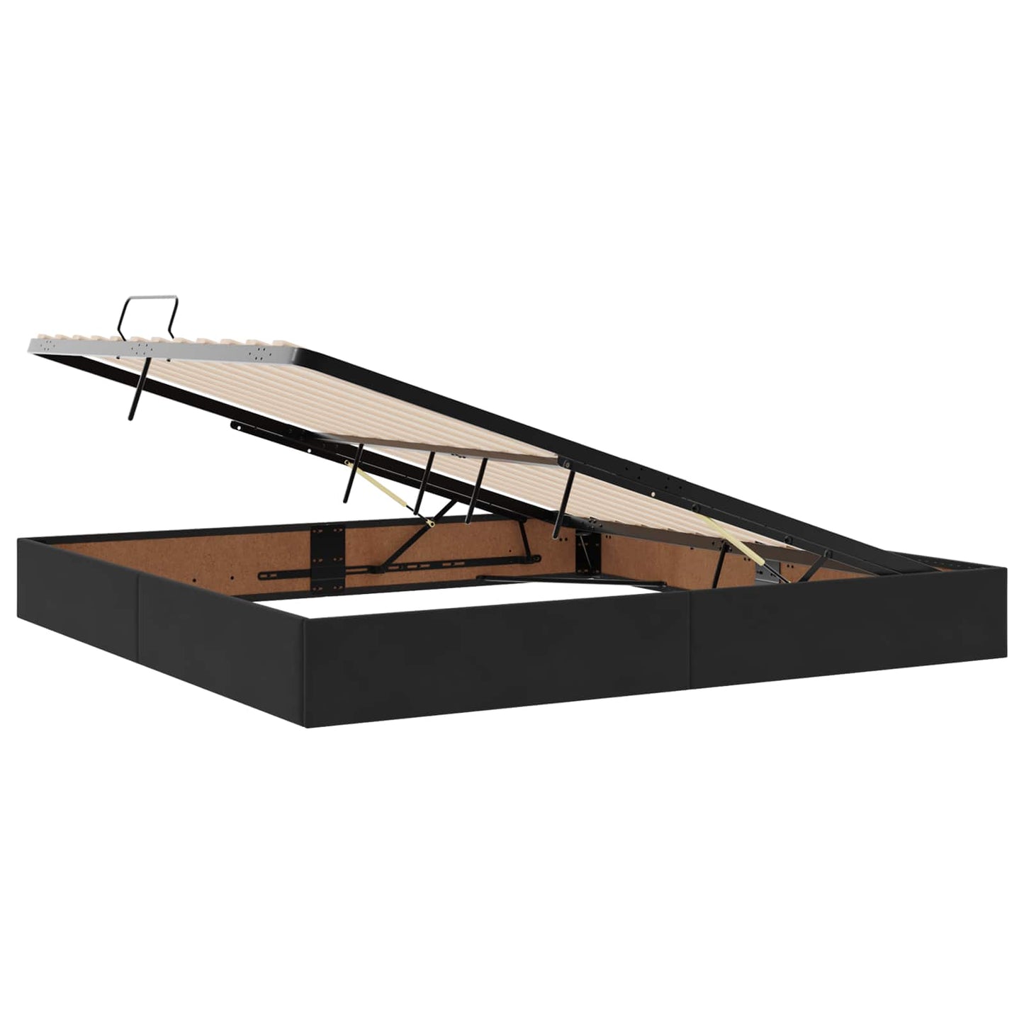Letto con contenitore LED e materasso Nero 200 x 200 cm Velluto