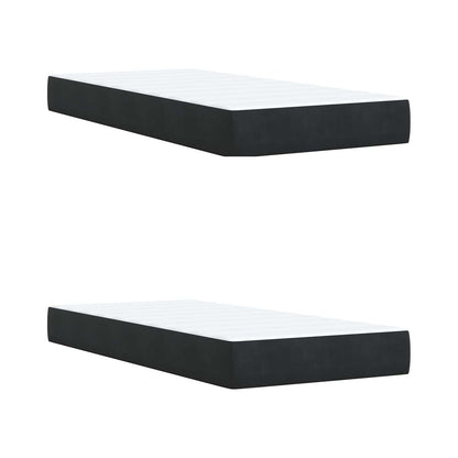 Letto con contenitore LED e materasso Nero 200 x 200 cm Velluto | homemem39