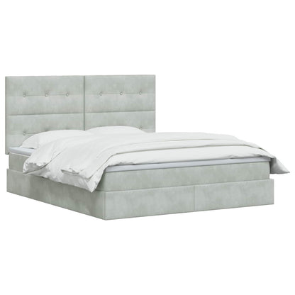Letto con contenitore LED e materasso Grigio Chiaro | homemem39