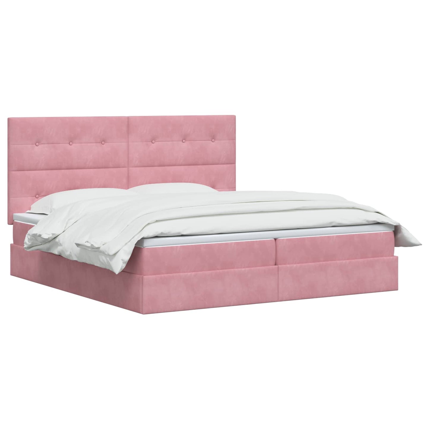 Letto con contenitore LED e materasso Rosa 200 x 200 cm Velluto
