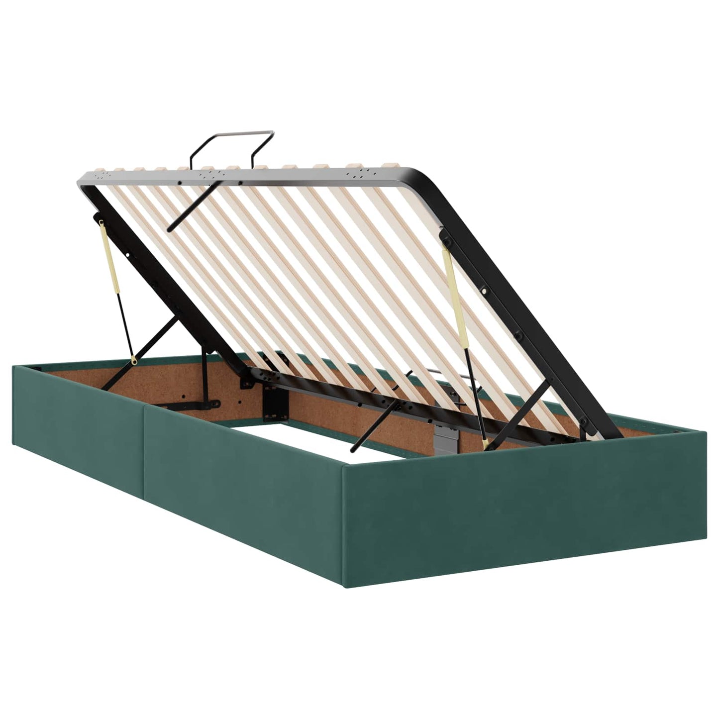 Letto con contenitore LED e materasso Verde Scuro 90 x 190 cm | homemem39