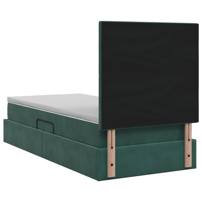 Letto con contenitore LED e materasso Verde Scuro 90 x 190 cm | homemem39