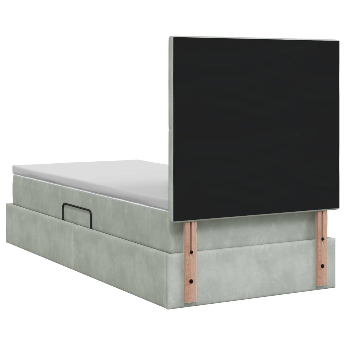 Letto con contenitore LED e materasso Grigio Chiaro 90 x 200 cm | homemem39