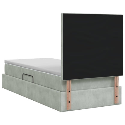 Letto con contenitore LED e materasso Grigio Chiaro 90 x 200 cm | homemem39