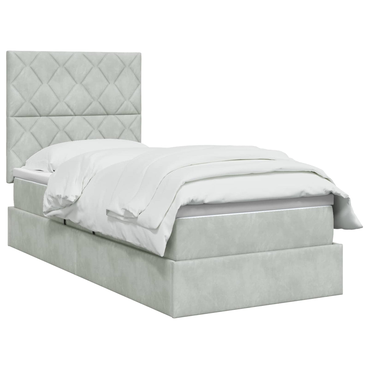 Letto con contenitore LED e materasso Grigio Chiaro 90 x 200 cm | homemem39