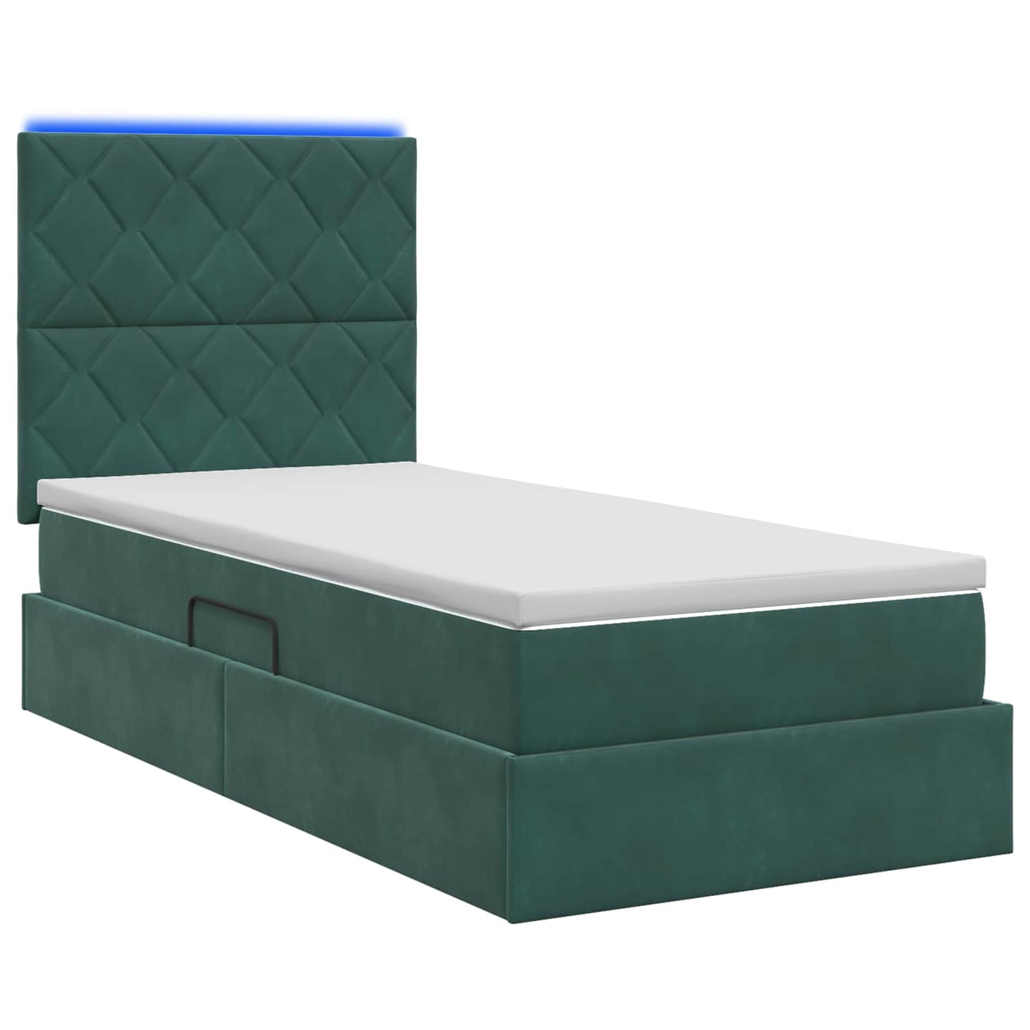 Letto con contenitore LED e materasso Verde Scuro 100 x 200 cm | homemem39