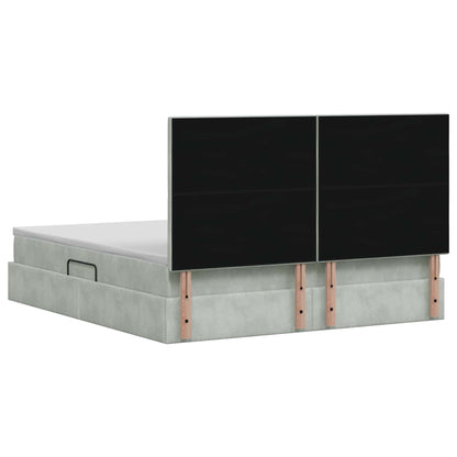 Letto con contenitore LED e materasso Grigio Chiaro | homemem39