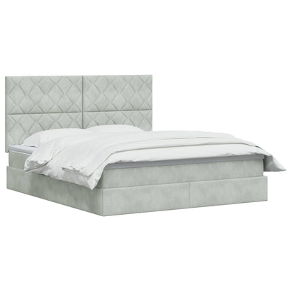 Letto con contenitore LED e materasso Grigio Chiaro | homemem39