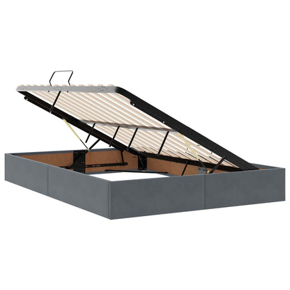 Letto con contenitore LED e materasso Grigio Scuro 140 x 200 cm