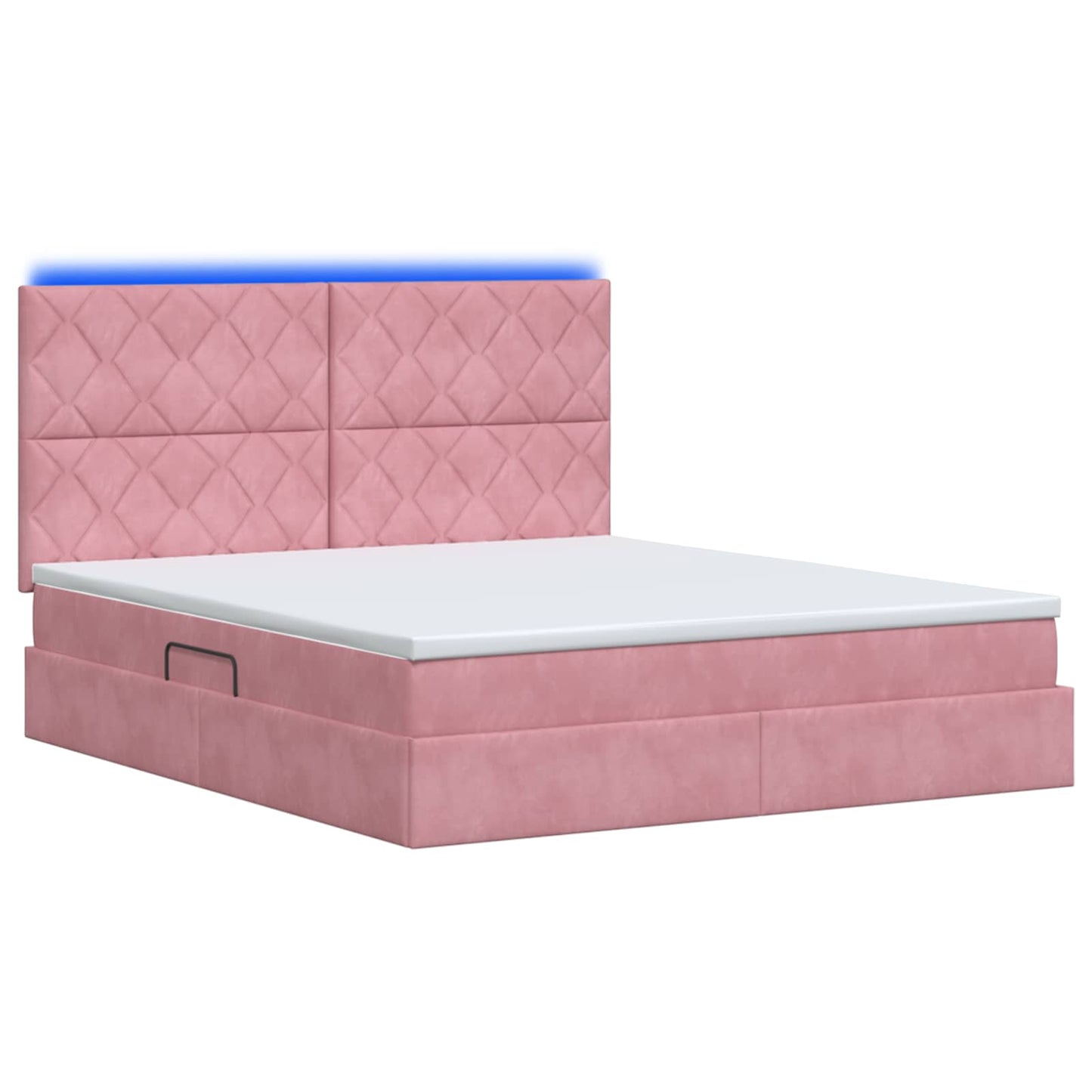 Letto con contenitore LED e materasso Rosa 140 x 200 cm Velluto | homemem39