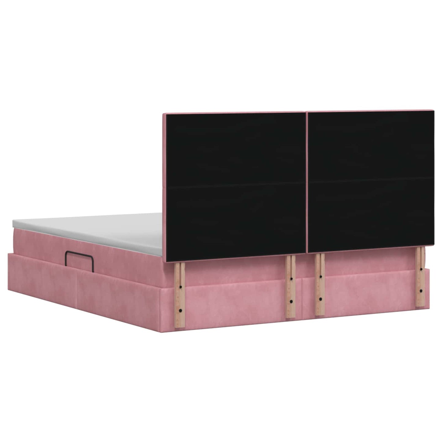 Letto con contenitore LED e materasso Rosa 140 x 200 cm Velluto | homemem39