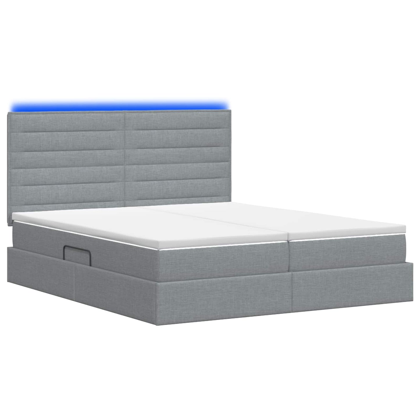 Letto con contenitore LED e materasso Grigio Chiaro