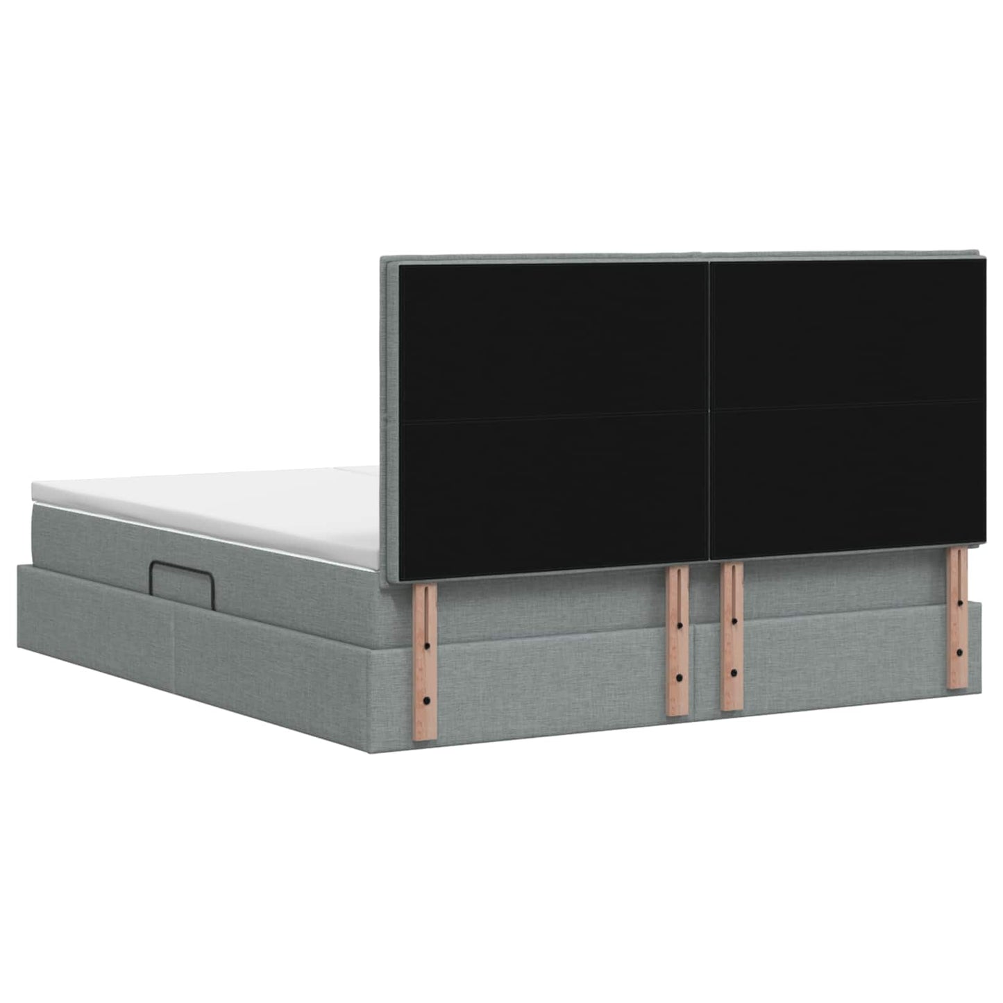 Letto con contenitore LED e materasso Grigio Chiaro