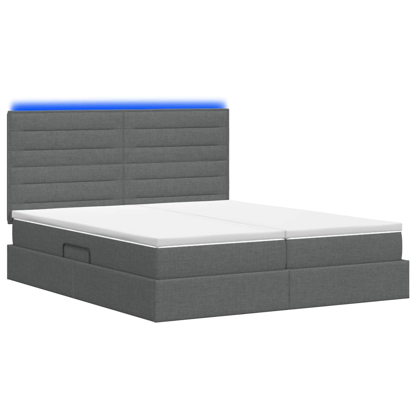 Letto con contenitore LED e materasso Grigio Scuro 200 x 200 cm | homemem39