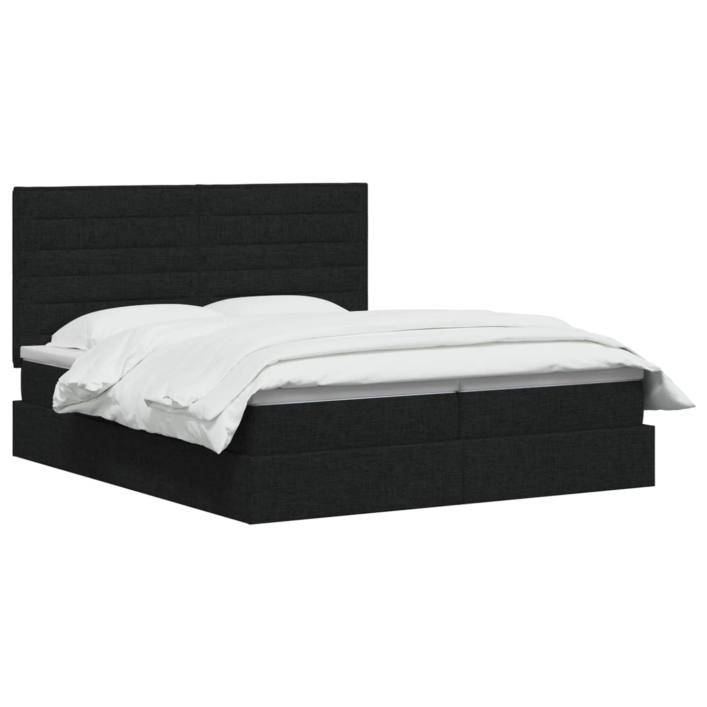 Letto con contenitore LED e materasso Nero 200 x 200 cm Tessuto | homemem39