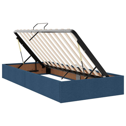 Letto con contenitore LED e materasso Blu 200 x 200 cm Tessuto | homemem39