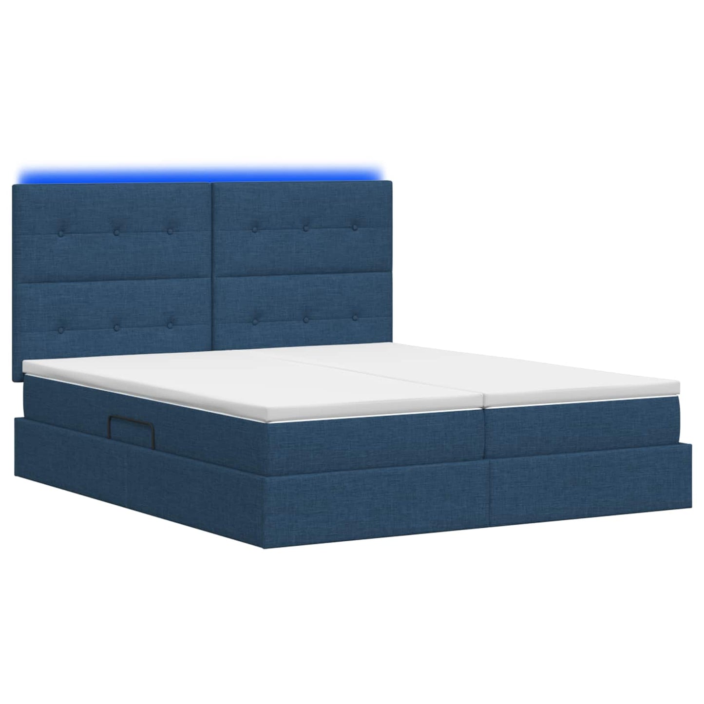 Letto con contenitore LED e materasso Blu 200 x 200 cm Tessuto | homemem39