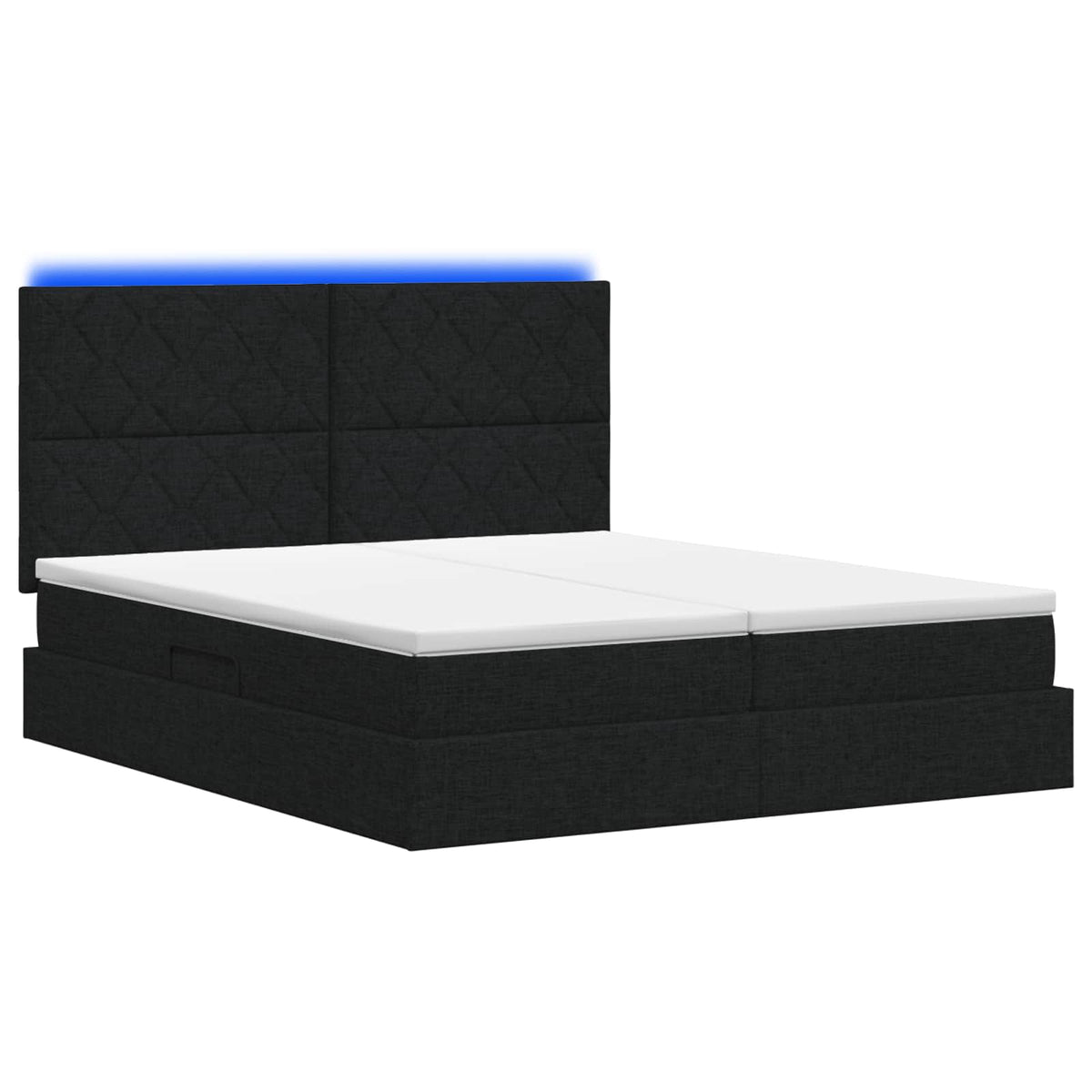 Letto con contenitore LED e materasso Nero 180 x 200 cm Tessuto | homemem39