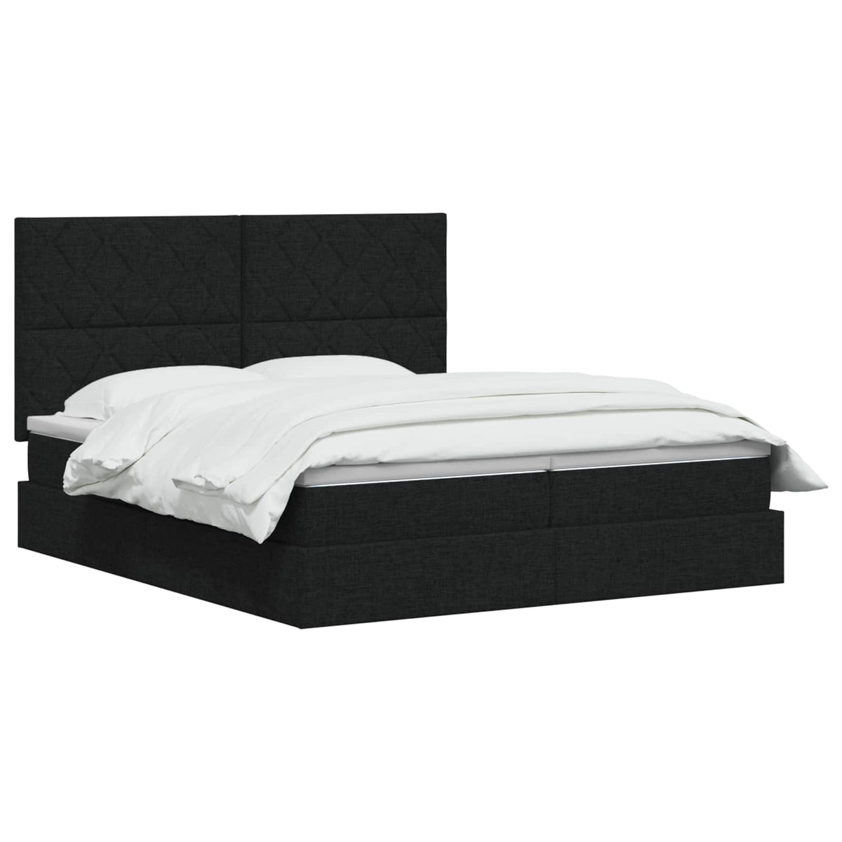 Letto con contenitore LED e materasso Nero 180 x 200 cm Tessuto | homemem39