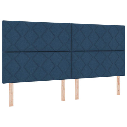 Letto con contenitore LED e materasso Blu 200 x 200 cm Tessuto