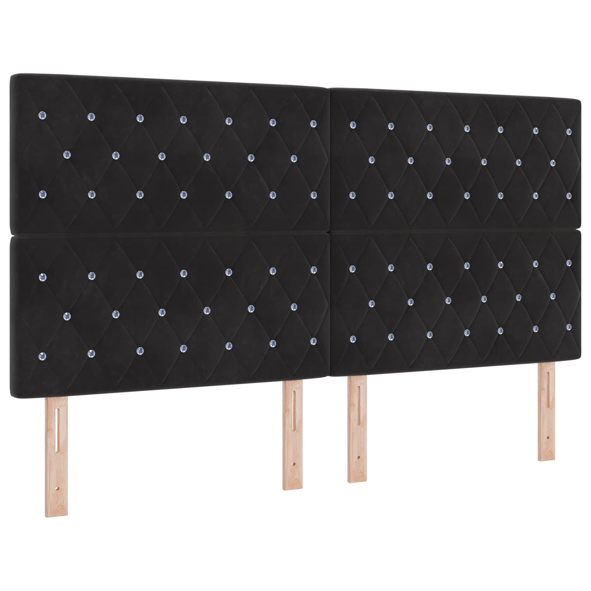 Letto con contenitore LED e materasso Nero 180 x 200 cm Velluto | homemem39