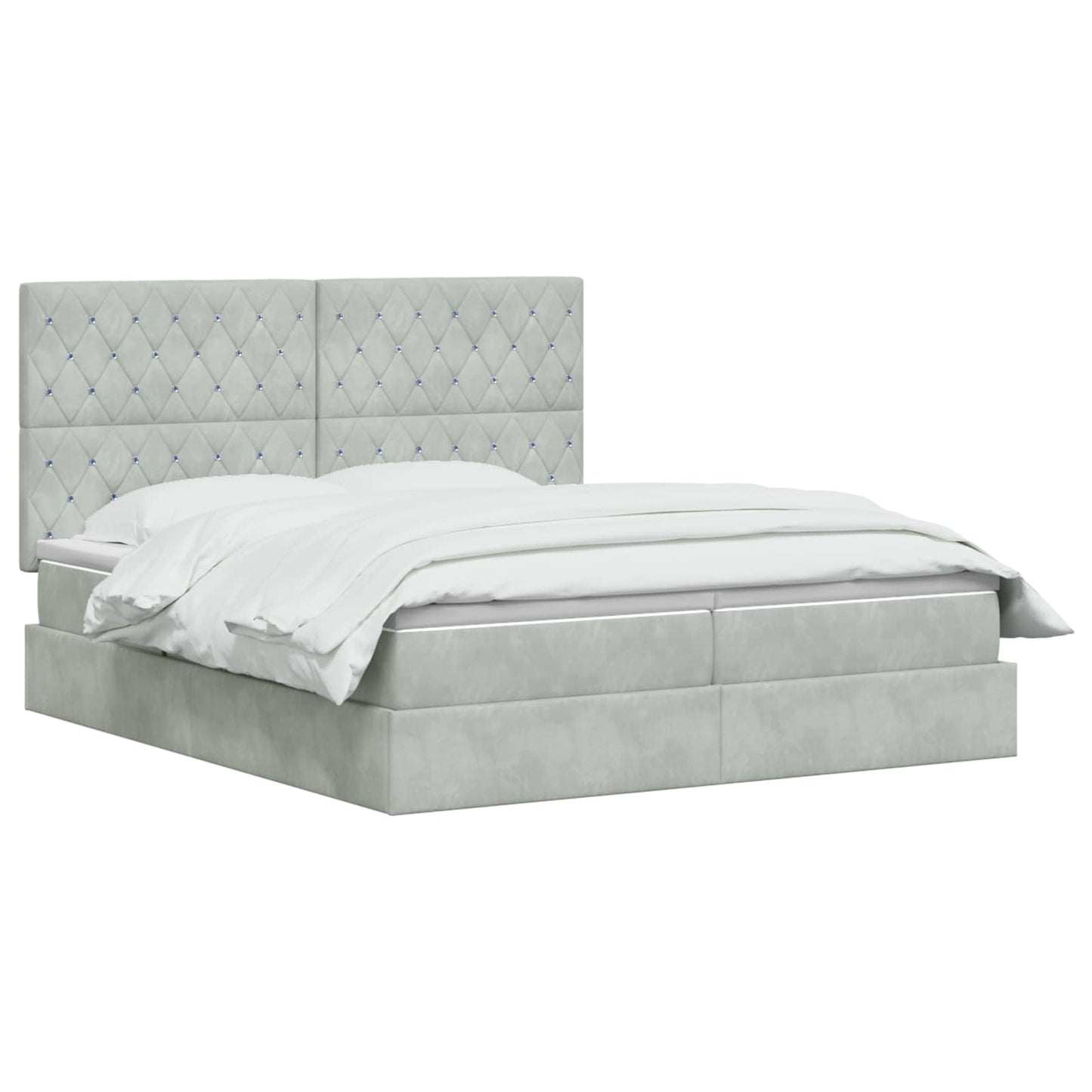 Letto con contenitore LED e materasso Grigio Chiaro