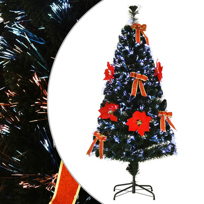 Albero di Natale in fibra ottica 120 cm 12 LED Multicolore PVC