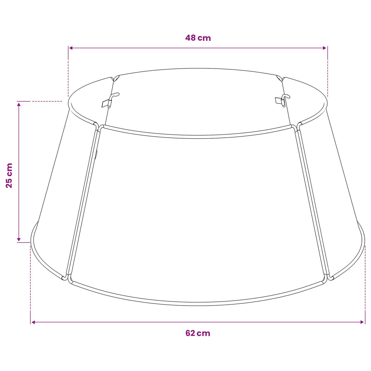 Gonna per albero di Natale A forma di cono Bianco Ø 62 x 25 cm | homemem39