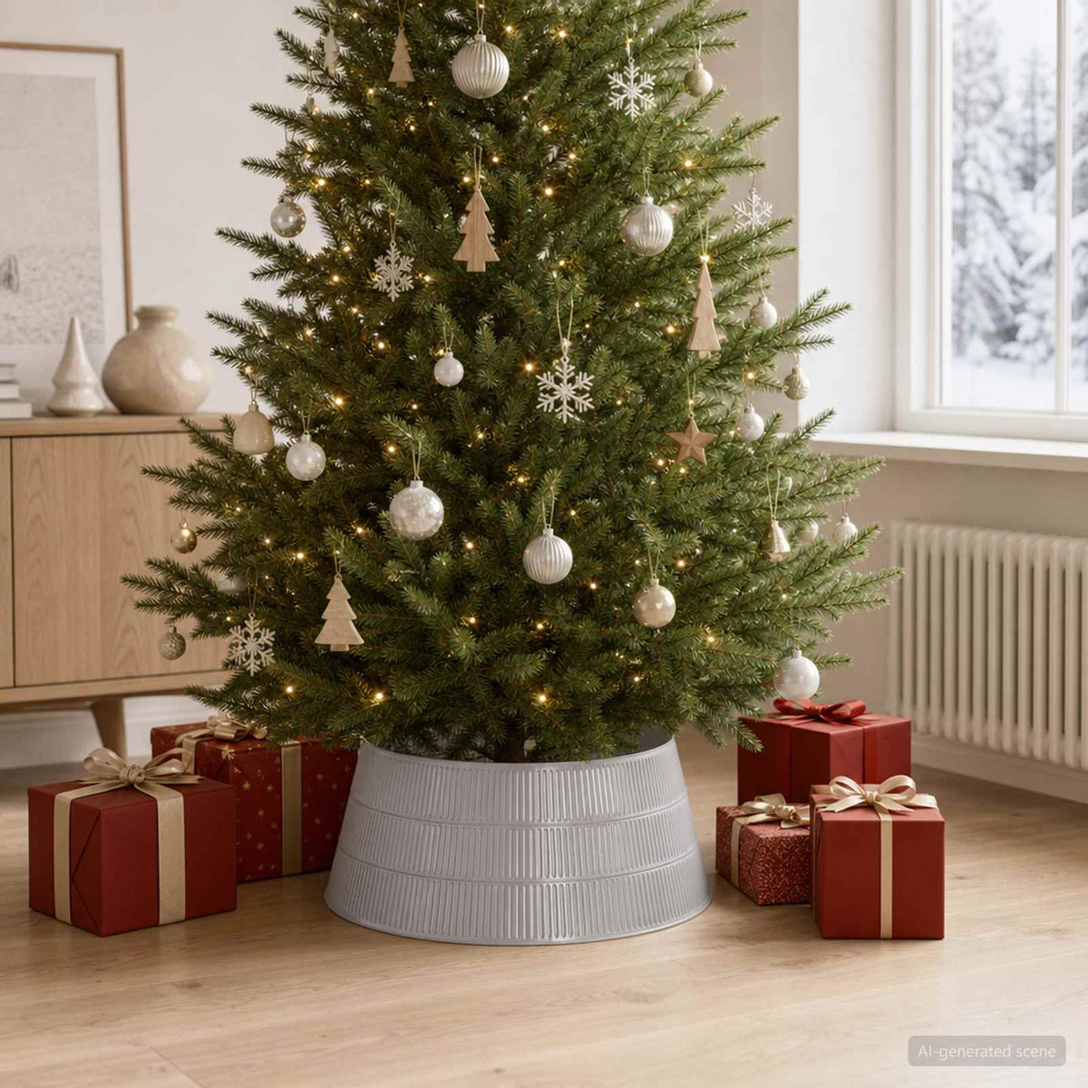 GonnaperAlberodiNatale A forma di cono Argento Ø 73 x 25,5 cm