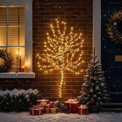 Albero di Natale da parete a LED 150 cm 140 LED Bianco caldo