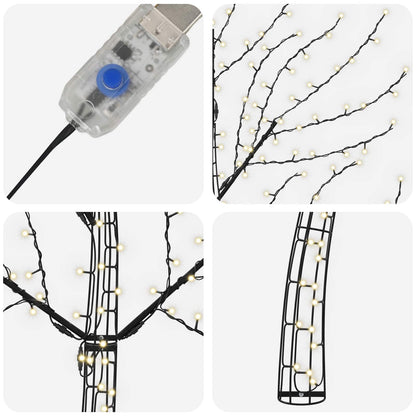 Albero di Natale da parete a LED 150 cm 140 LED Bianco caldo | homemem39