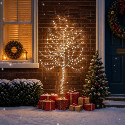Albero di Natale da parete a LED 150 cm 140 LED Bianco freddo