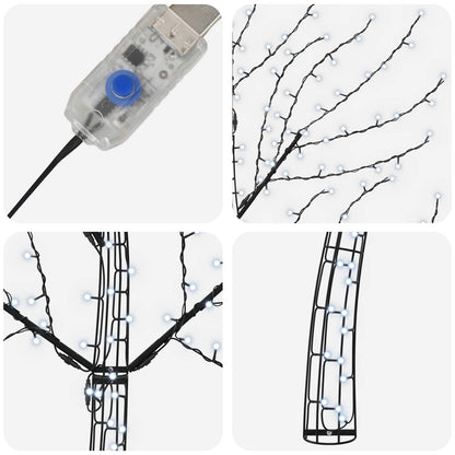 Albero di Natale da parete a LED 150 cm 140 LED Bianco freddo