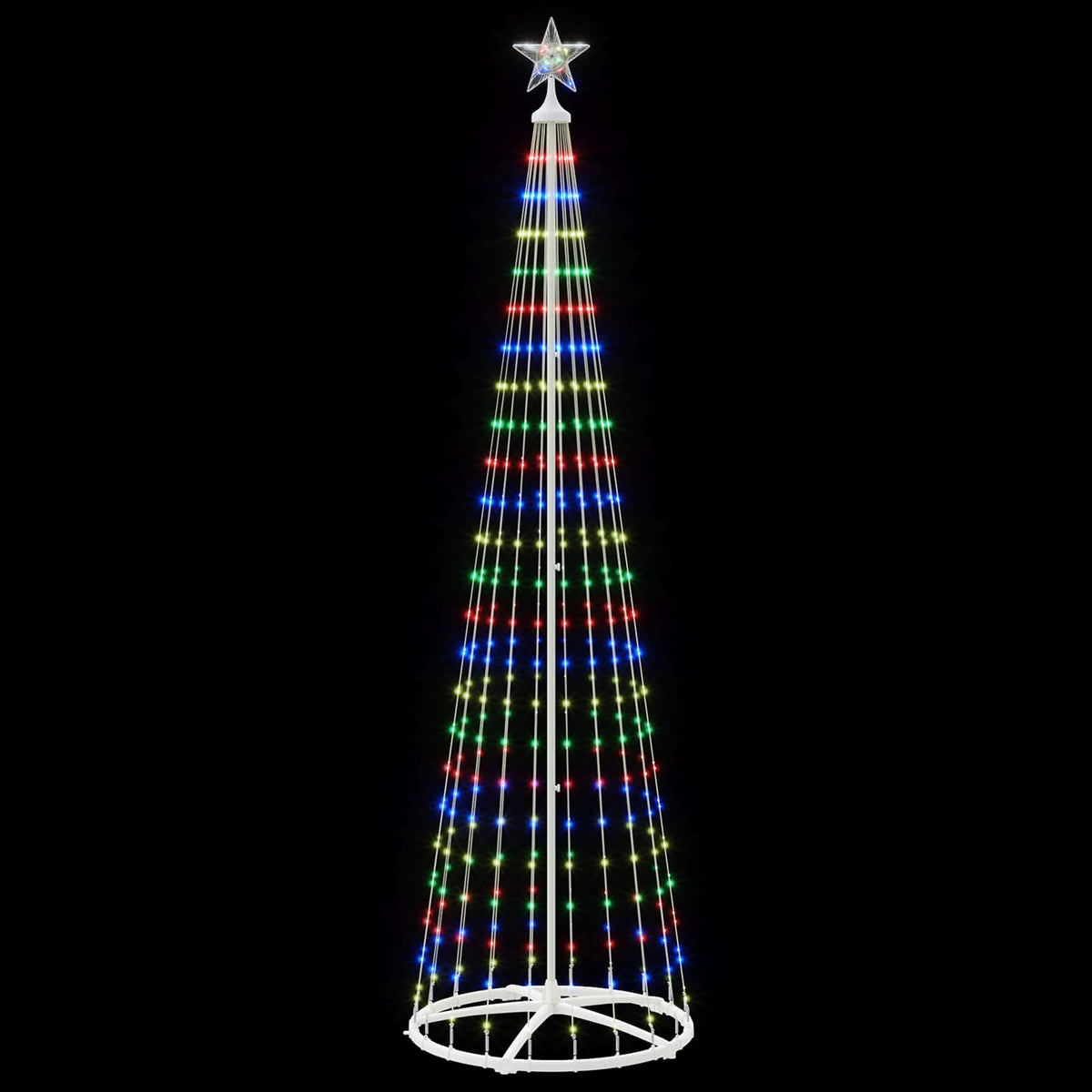 Albero di Natale a cono LED 250 cm 470 LED Multicolore Acciaio | homemem39