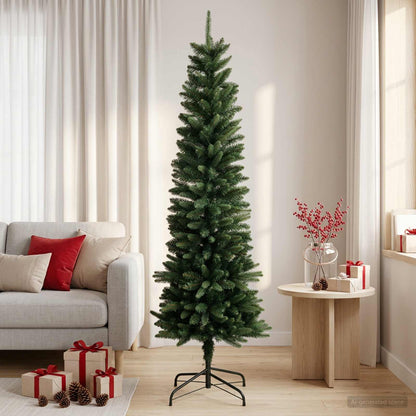 Artificial Slim Christmas Tree 150 cm PE e PVC Verde | homemem39