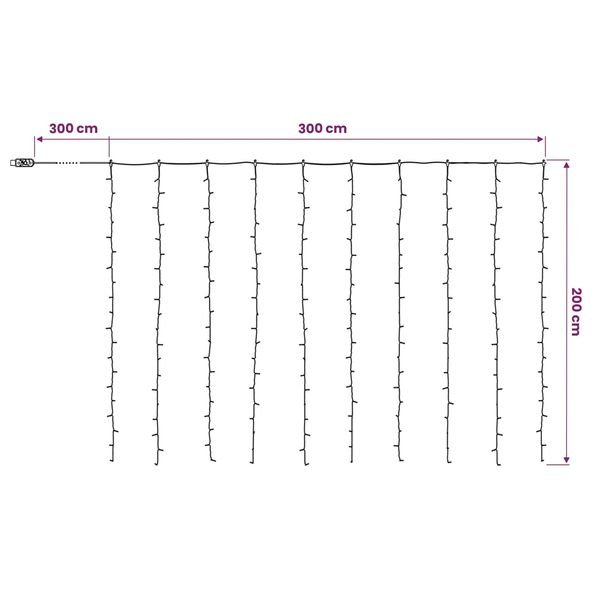Tenda luminosa 200 LED Blu 300 x 200 cm | homemem39