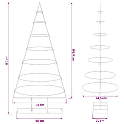 Albero di Natale in metallo con supporto KUOPIO 180 cm Acciaio